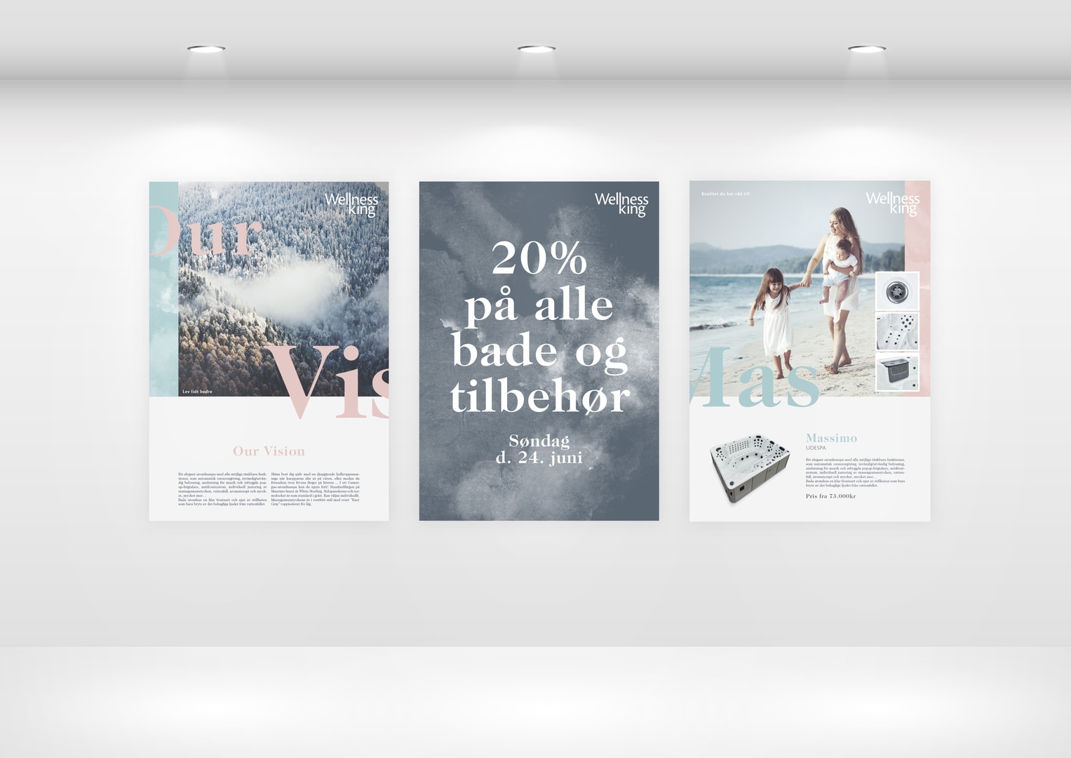 Nordiske designplakater designet af ONAD for Wellness King