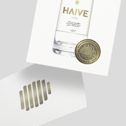 Haive Vodka emballagedesign med guldfolio designet af ONAD